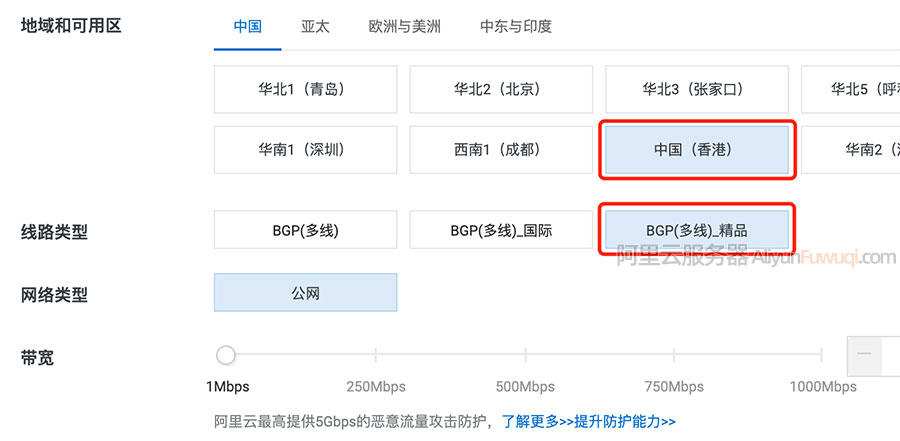 阿里云BGP多线精品EIP香港CN2线路网络时延测试